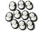 10 18x13mm Cabochons Black Cameos Flat Back Cameo Cabochons Victorian Cabochons